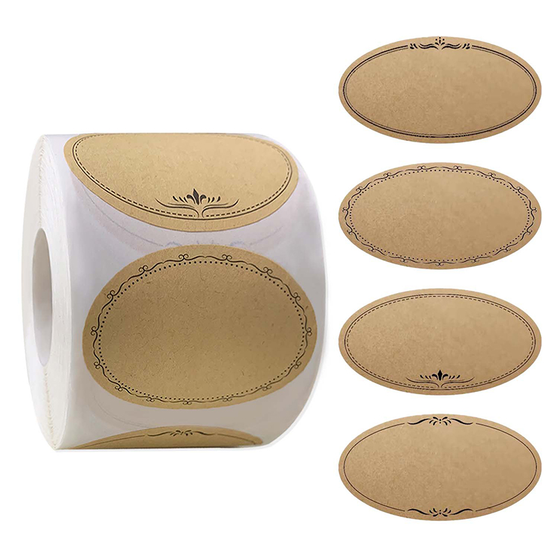 Food Storage Labels - 250 autocollants/rouleau 2,5*1,4 pouces papier Kraft
