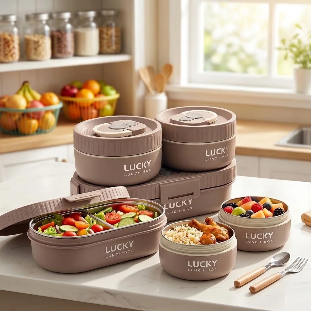 Food Storage With Dividers - Boîte à lunch isotherme en acier