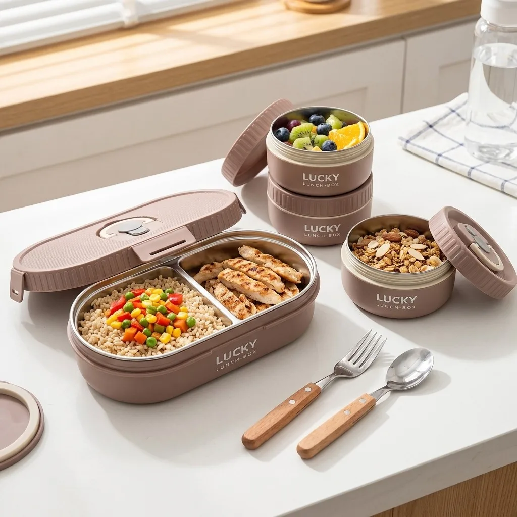 Boîte à lunch isotherme en aci - Food Storage With Dividers avis et prix