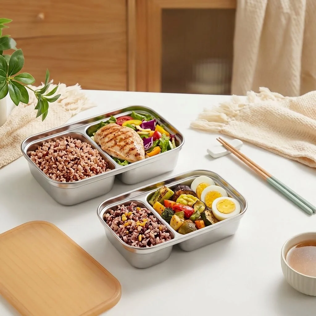Boîte à lunch en acier inoxyda - Food Storage With Dividers avis et prix