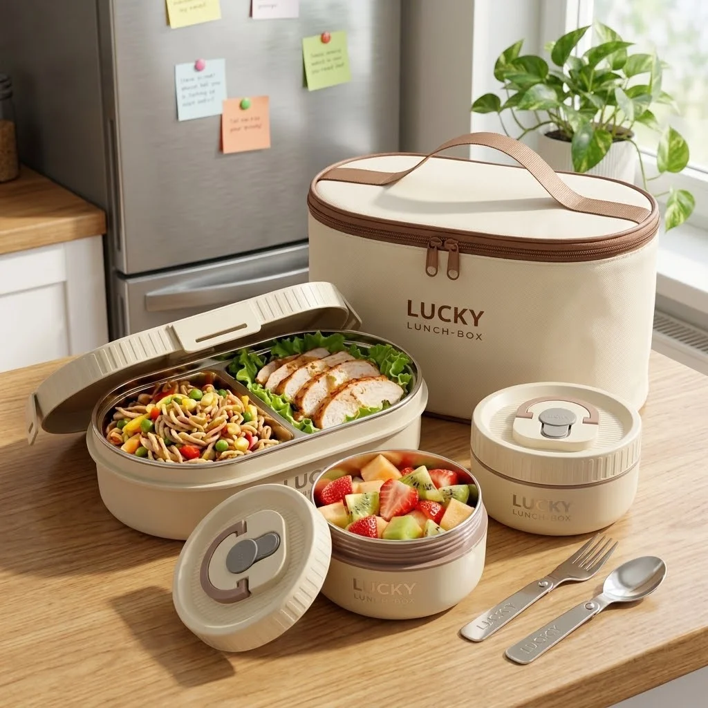 Boîte à bento en acier inoxyda - Food Storage With Dividers avis et prix